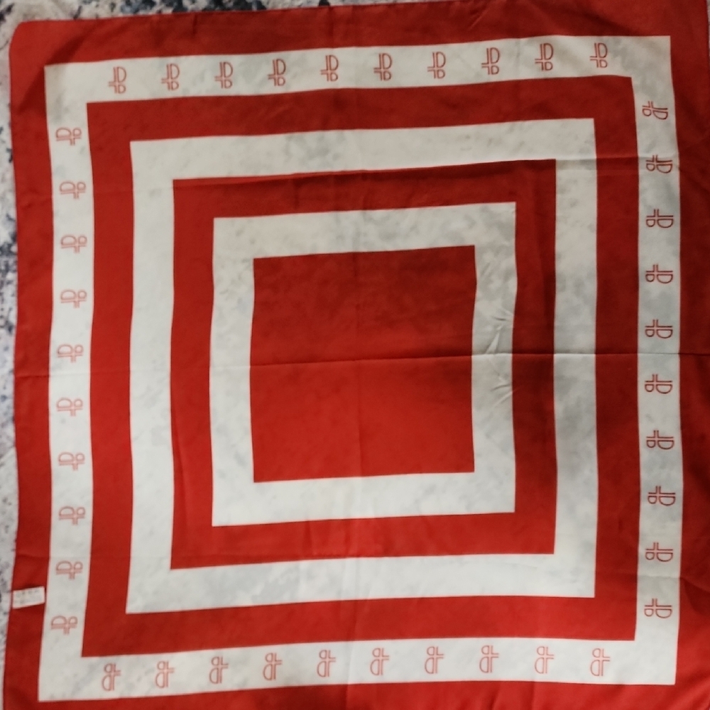 Red and White Square Scarf